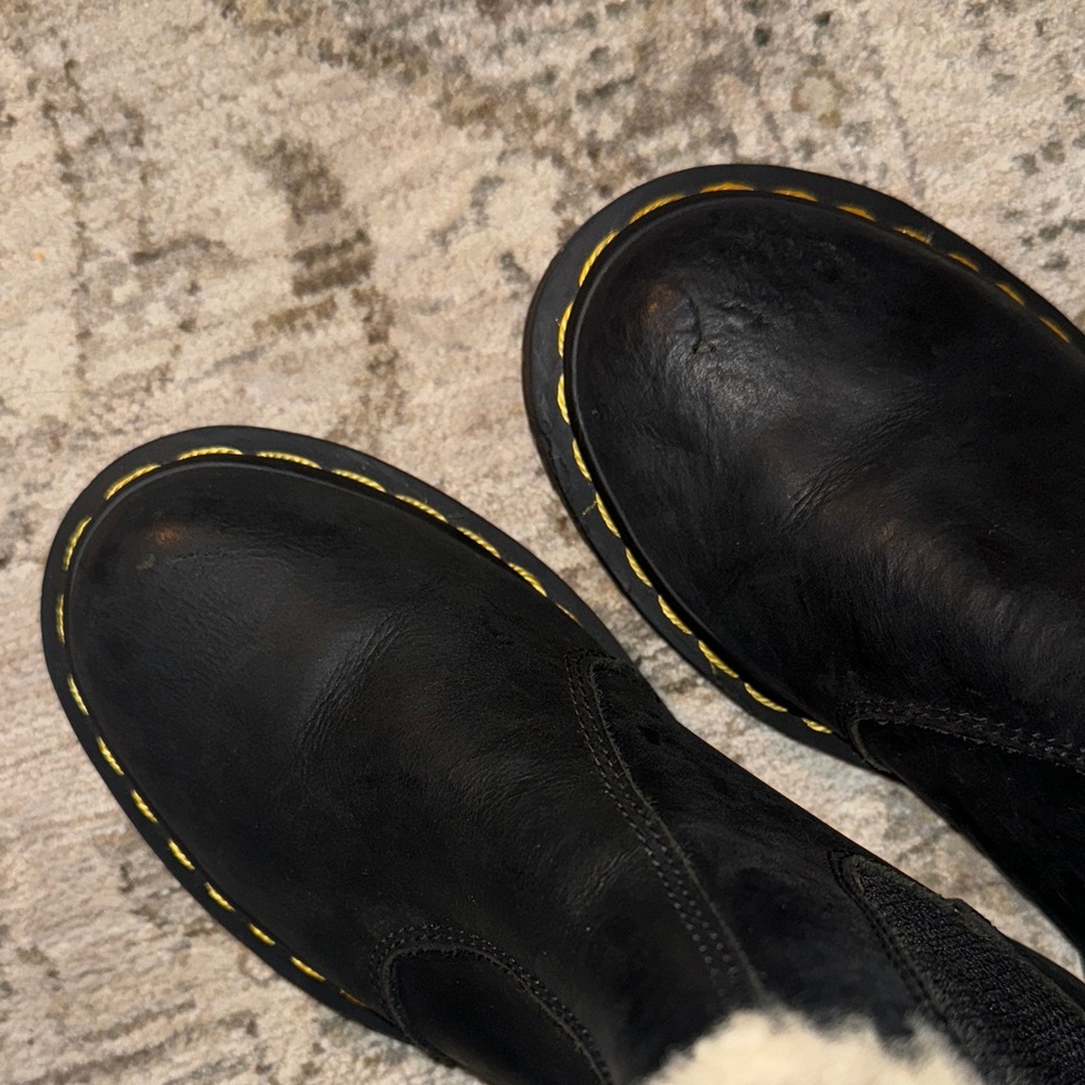 Dr. Martens Black Faux Fur Lined Chelsea Boots - Picture 8 of 8
